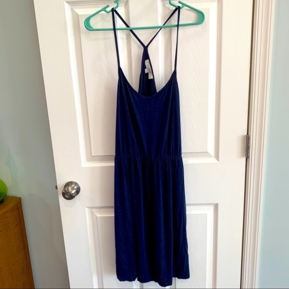 Loft sleeveless‎ blue dress large petite